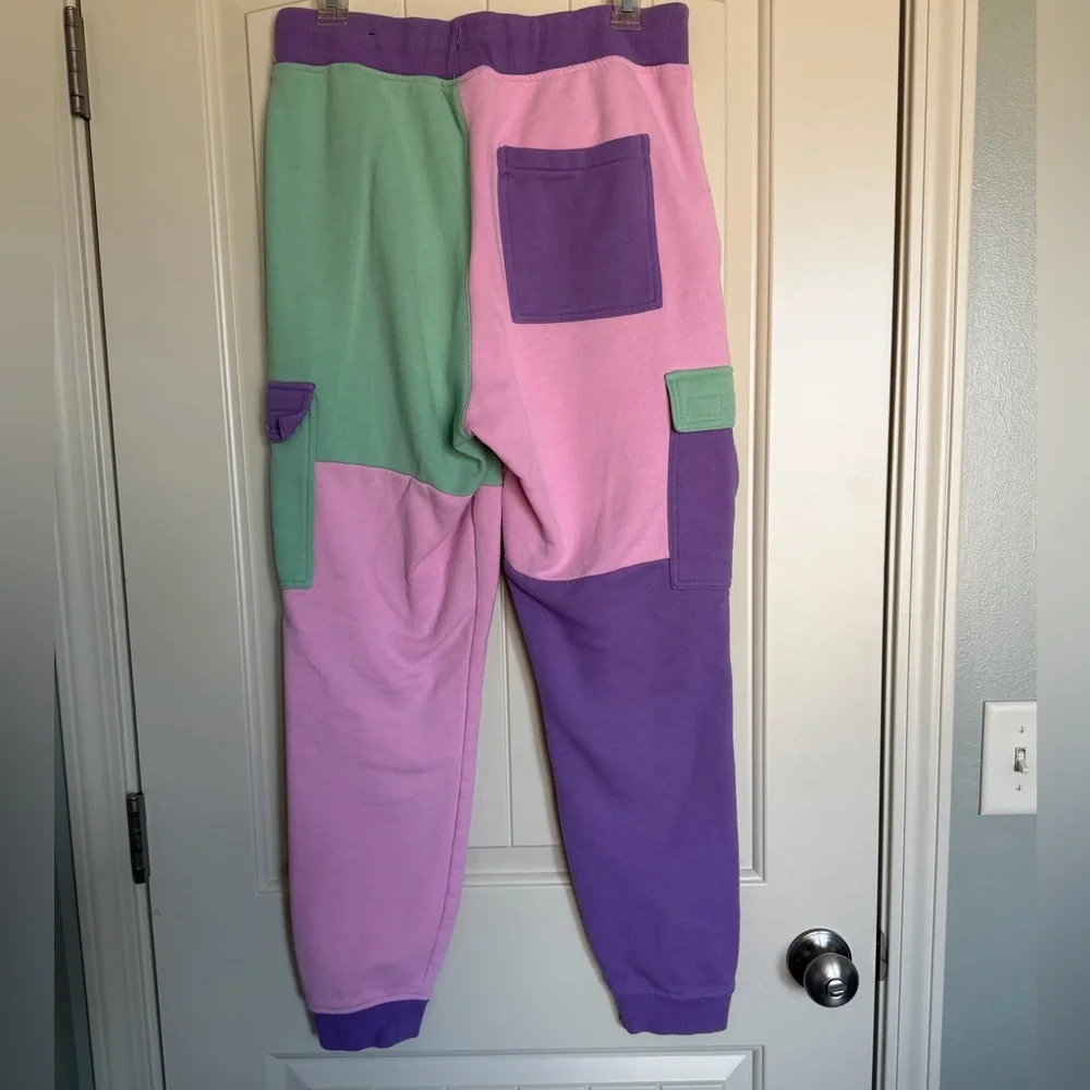 Empyre Pink, Green, and Purple Cargo Joggers
